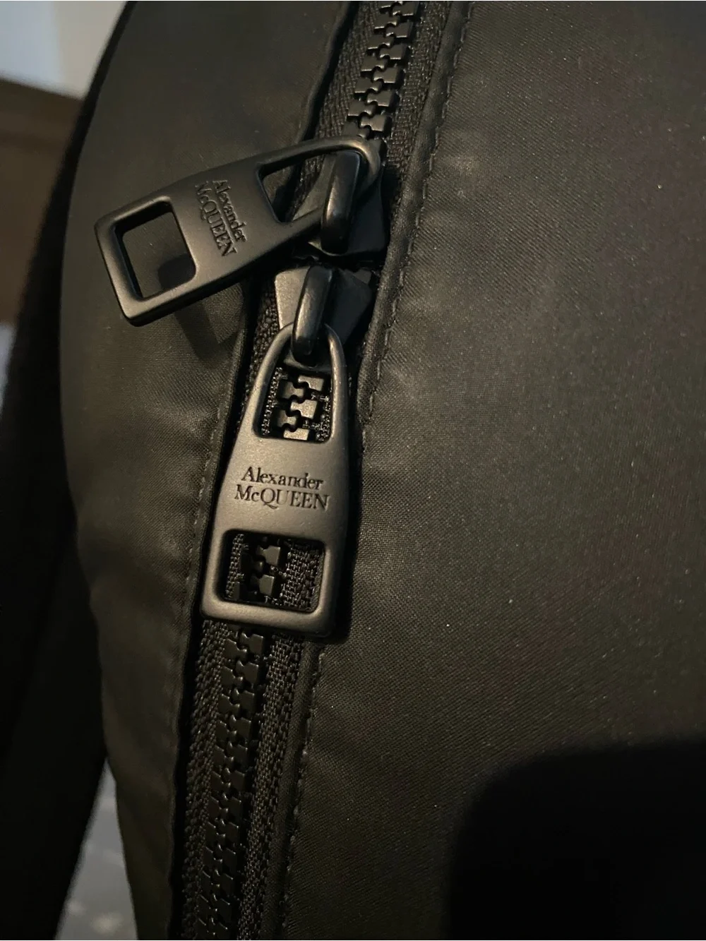 Alexander McQueen Black Backpack with White Logo Print